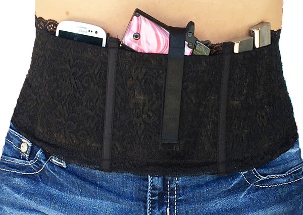 Concealed Carry Corset Holster - Black Zip Tank